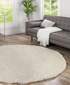 Rugs.com - Alfombra de la colección Über Cozy Solid Shag  Alfombra redonda de...