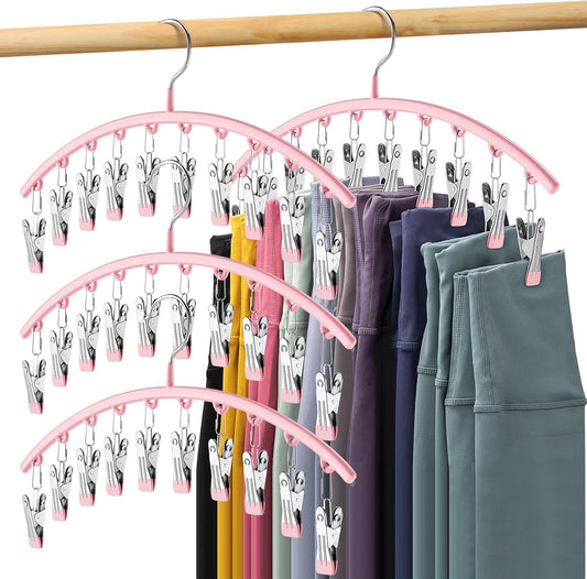 Organizador de leggings para armario, perchas de metal para pantalones de yoga,