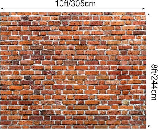 Fondo de pared de ladrillo rojo de 10 x 8 pies para sesión de fotos, tela de...