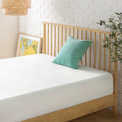 Colchón de espuma viscoelástica esencial de té verde de 10 pulgadas, cama en