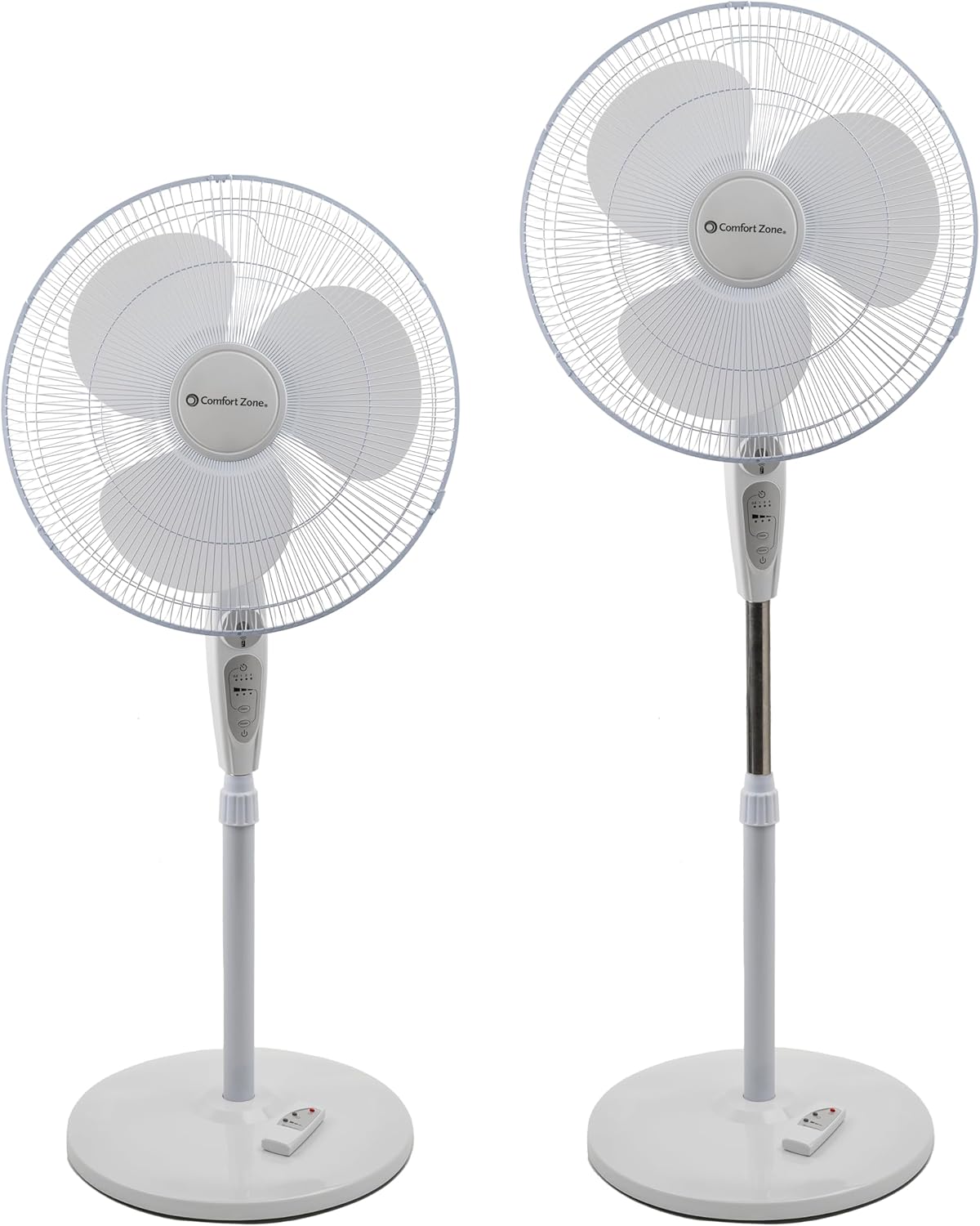 Comfort Zone Ventilador de pedestal oscilante con control remoto, ventilador de...