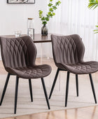 YOUNIKE Juego de 2 sillas de comedor, sillas de comedor tapizadas de cuero,...