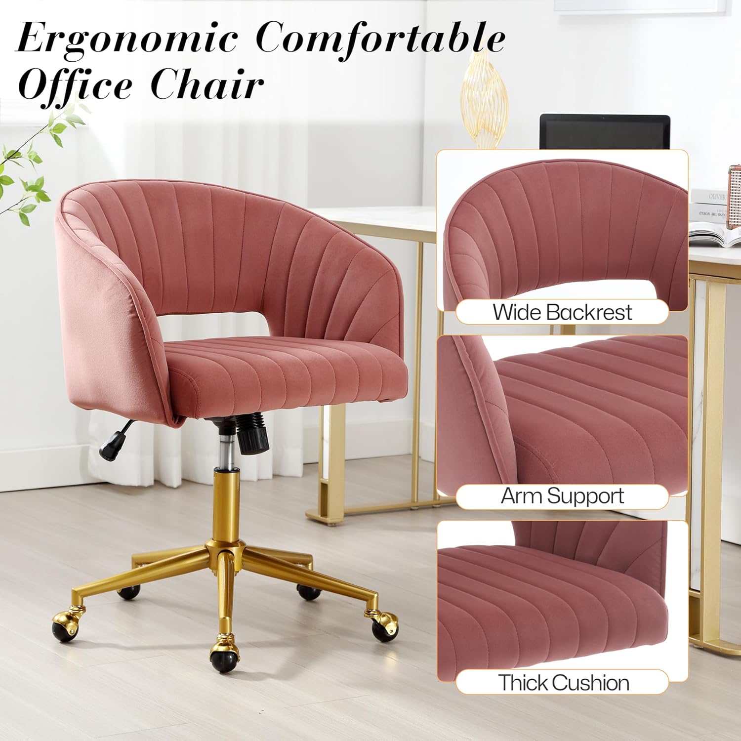 Silla de escritorio giratoria para oficina en casa, moderna silla de escritorio...