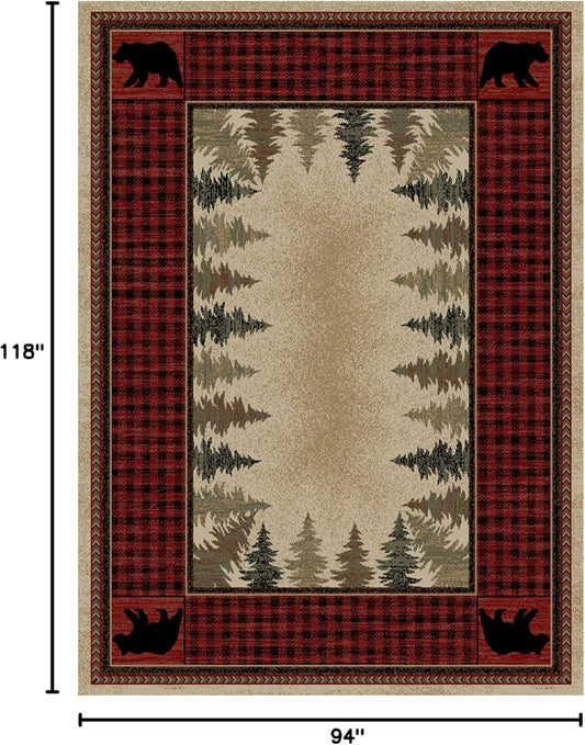 Mayberry Rug HS6490 8X10 Cuatro Esquinas Alfombra Roja
