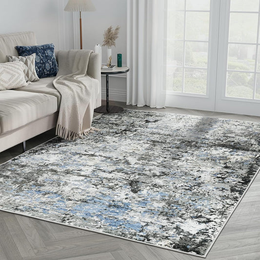 Alfombra de 3 x 5, alfombras lavables para sala de estar, resistente a las