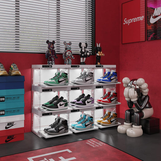 Organizador de zapatos con control inteligente LED, cajas de zapatos