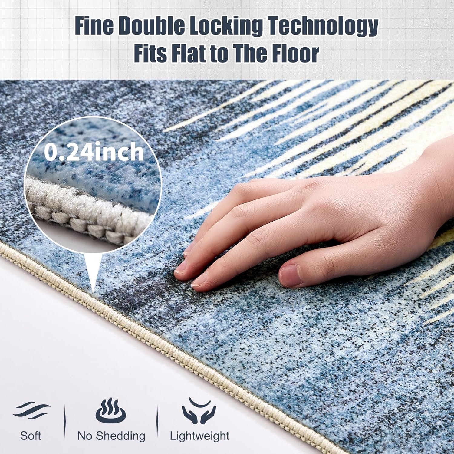 Alfombra lavable moderna Samll alfombra de área de 2 x 3 pulgadas, alfombra de...