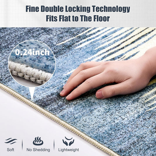 Alfombra lavable moderna Samll alfombra de área de 2 x 3 pulgadas, alfombra de...