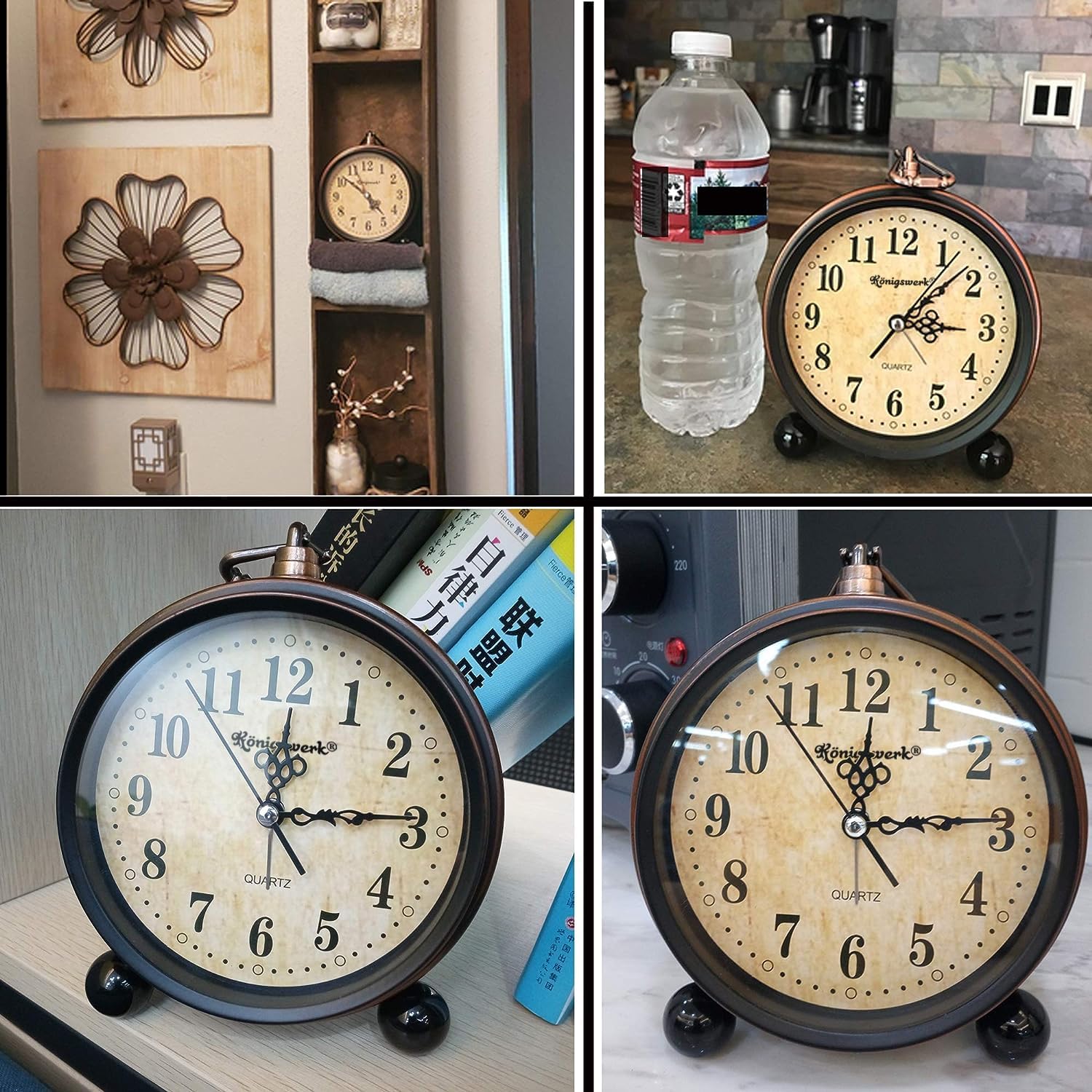 Konigswerk - Reloj Analógico de Cuarzo, decorativo, de gran tamaño, Retro,...