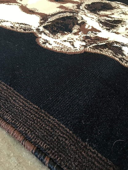 Carpet King Skull Alfombra larga de pasillo, diseño marrón y negro, 134 (32