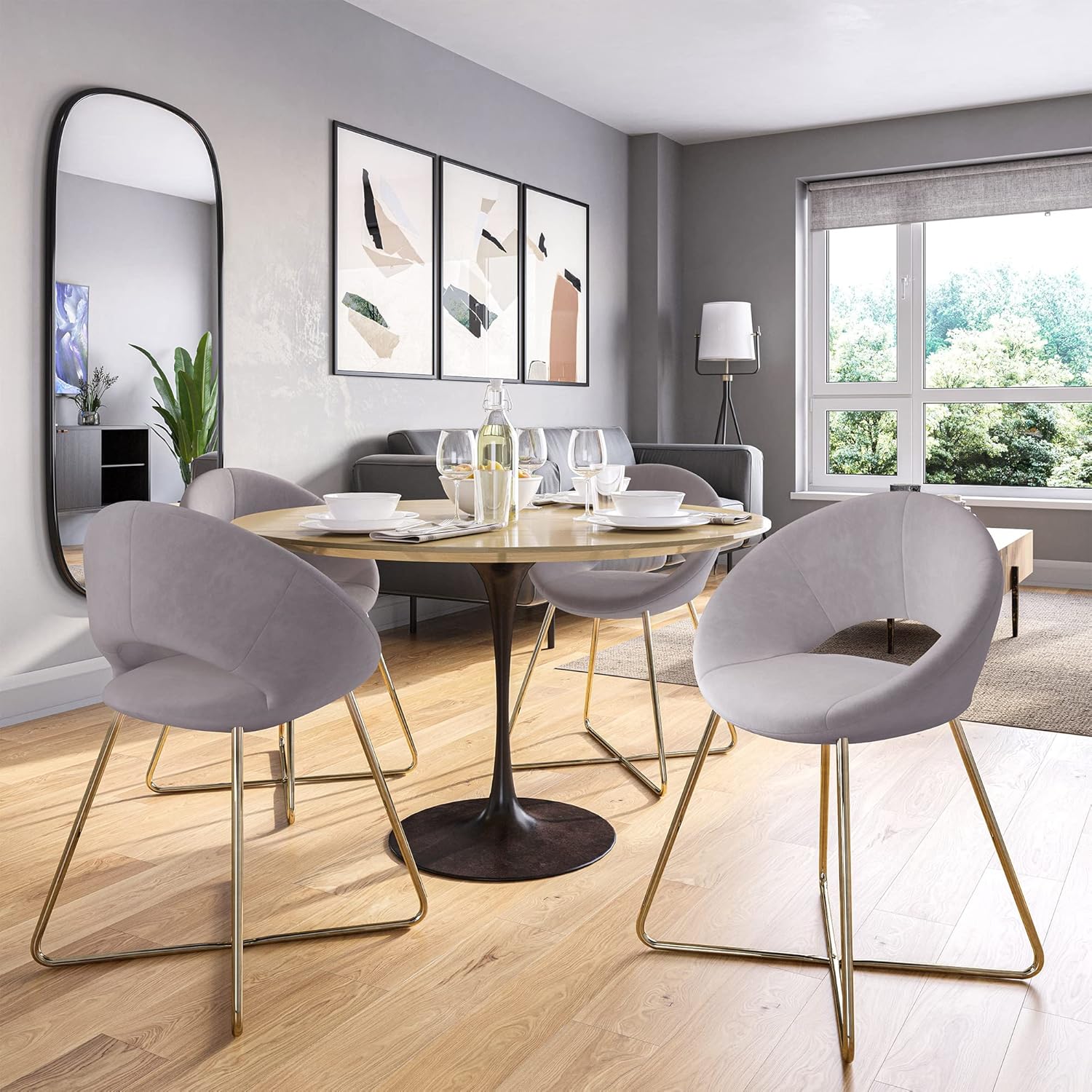BELLEZE Juego de 2 sillas decorativas modernas de terciopelo, cómodas sillas de...