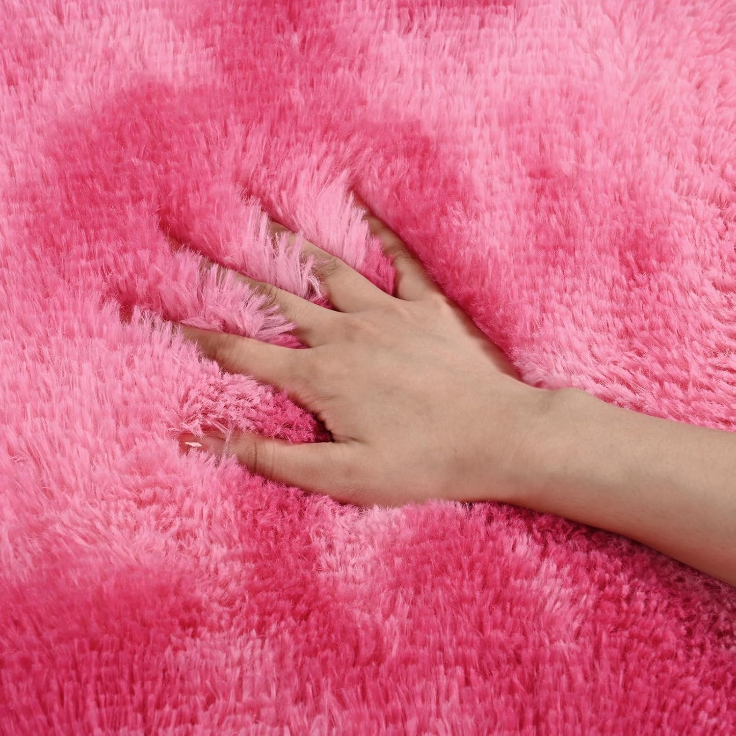Vocrite Alfombra de área rosa para dormitorio de niñas, alfombras peludas para...