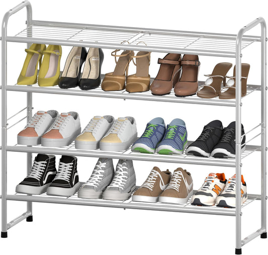 SUFAUY Estante para zapatos apilable de 4 niveles, zapatero para entrada, con