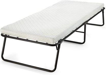 Catre plegable para invitados, con colchón de espuma viscoelástica, compacto,