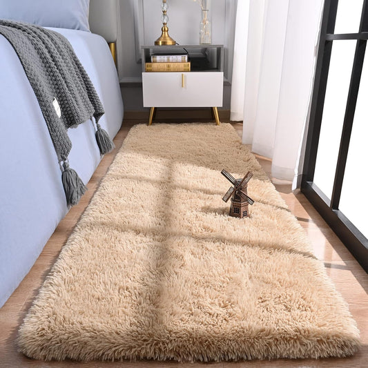 Alfombra de pasillo suave para dormitorio, 2 x 6 pies, alfombras esponjosas con...