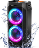 W-KING Altavoces Bluetooth de 100 W V5.3, IPX6 impermeable portátil con graves...