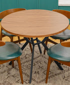 Mesa de comedor redonda, mesa de cocina redonda moderna de mediados de siglo de