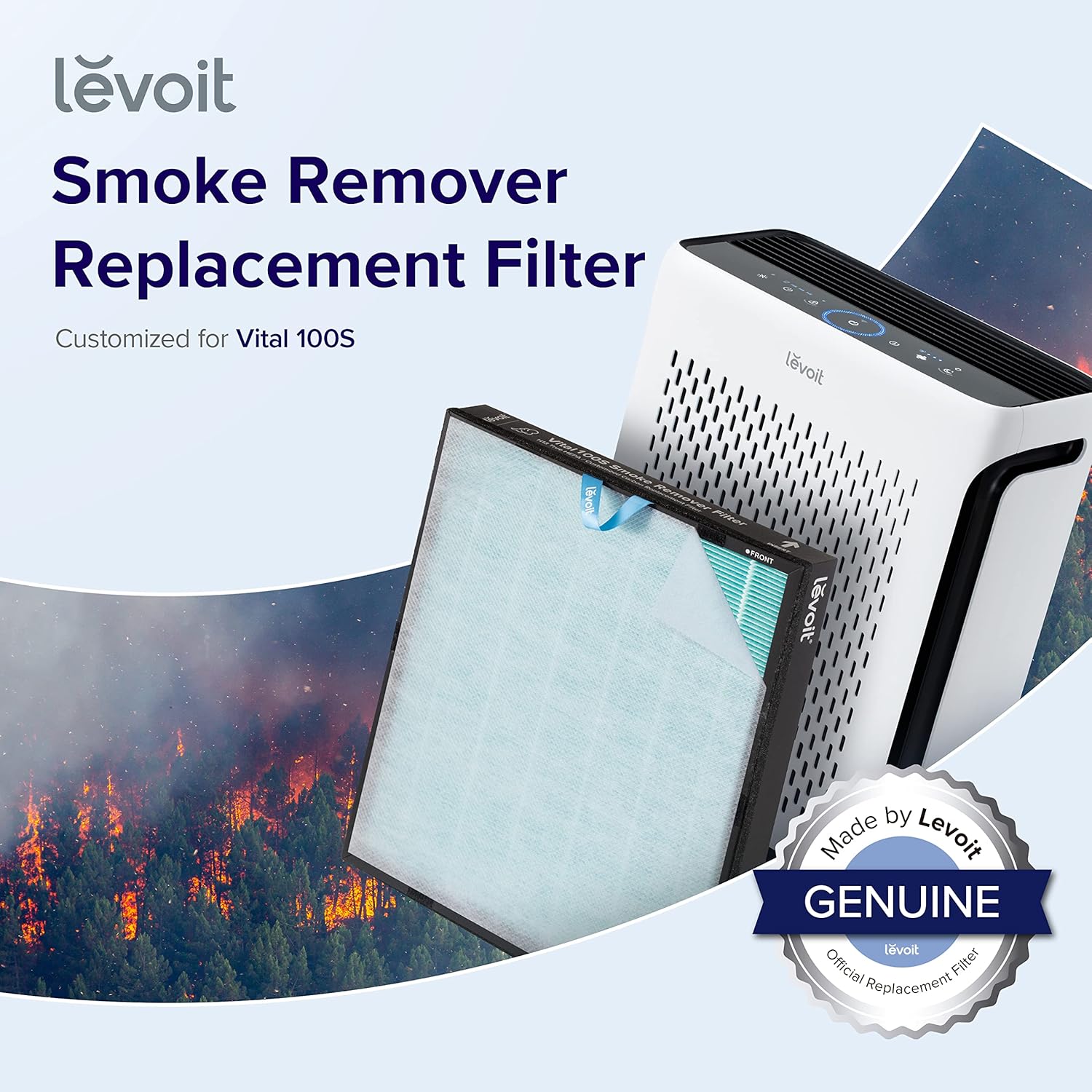 LEVOIT Vital 100S - Filtro de repuesto para purificador de aire, filtro 3 en 1,...