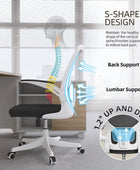 Monhey Silla de oficina ergonómica con soporte lumbar y brazos abatibles,...