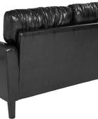 Flash Furniture Bari - Sofá biplaza tapizado en LeatherSoft negro