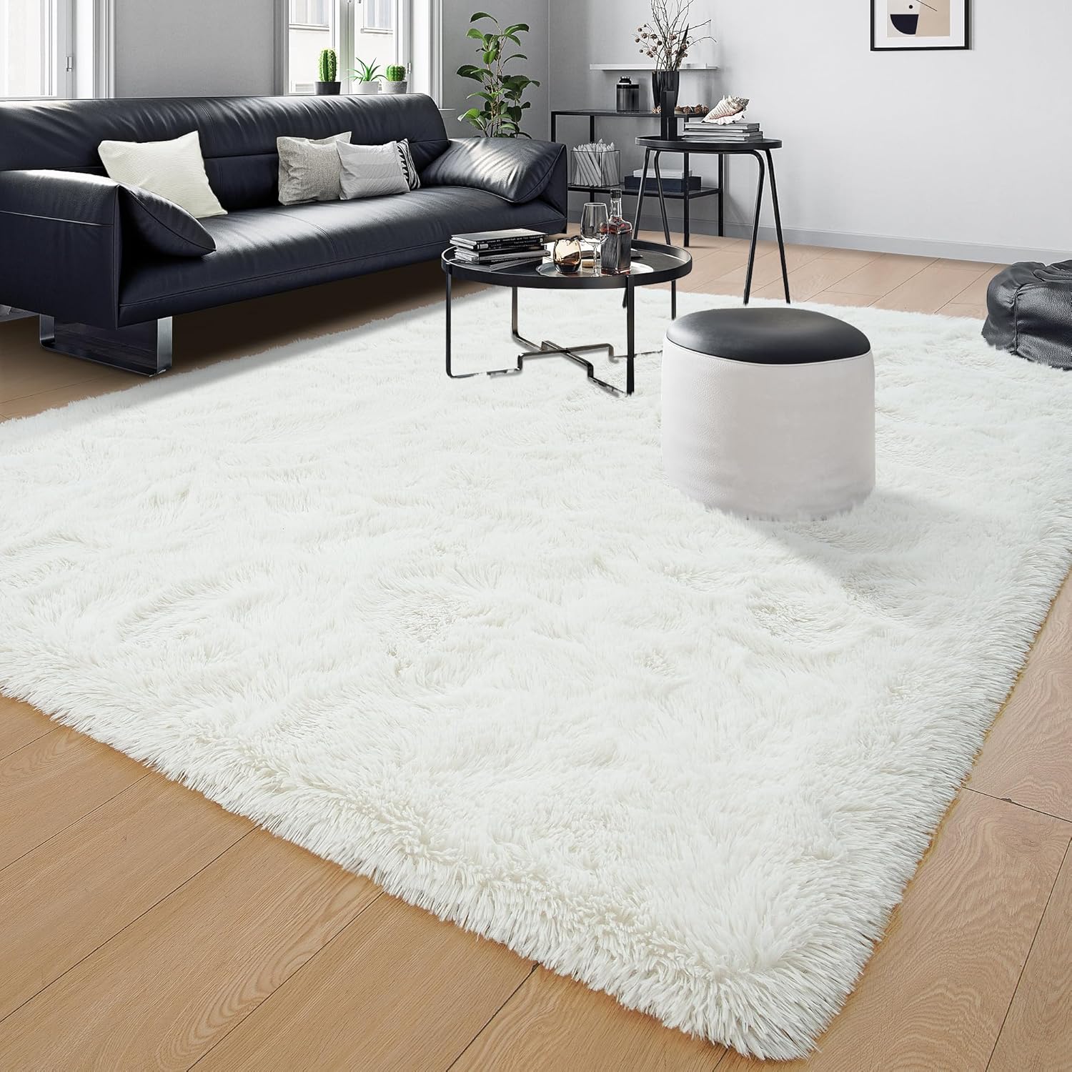 Tepook Alfombra súper suave y esponjosa para dormitorio, moderna alfombra...