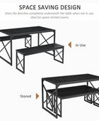 Juego de mesa de comedor de 55 pulgadas para 4-6, cena rectangular con 2