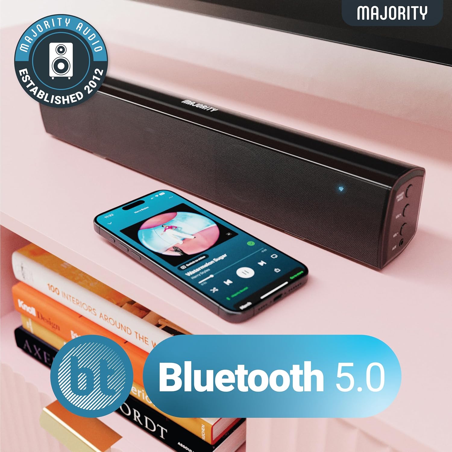 Majority Barra de sonido para Smart TV, 50 vatios, barra de sonido de TV...