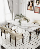 Silla de comedor con ruedas, silla de cuero con ruedas y cabeza de clavo,