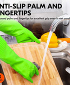 Vgo... Dishwashing Gloves, Reusable Household Gloves, Kitchen Gloves, Long