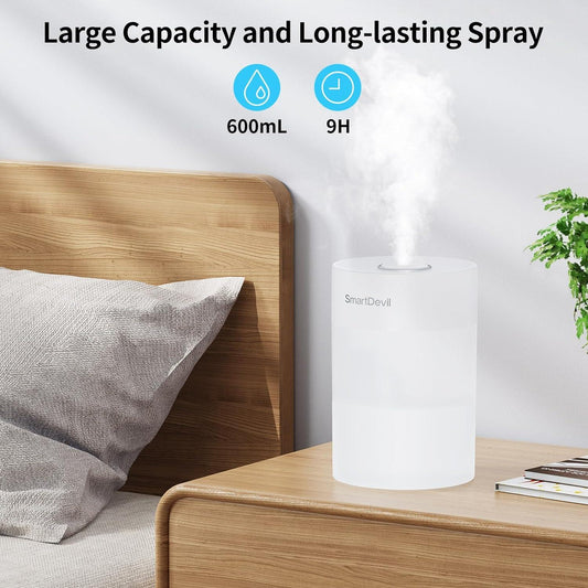 Humidificador pequeño, mini humidificador portátil de 20.3 fl oz, humidificador