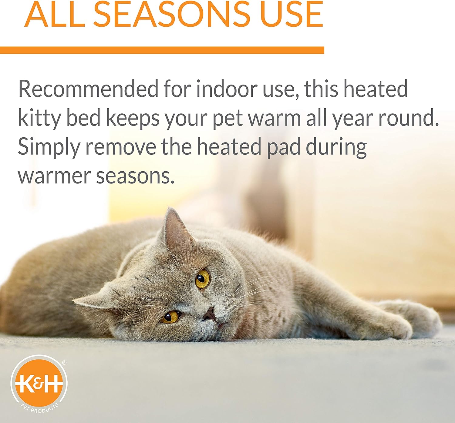 K&H Pet Products Cama térmica para gatos de interior, cama térmica de espuma...