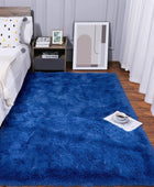 Kelarea Alfombra lanuda súper suave y esponjosa, 3 x 5 pies, color azul marino,...