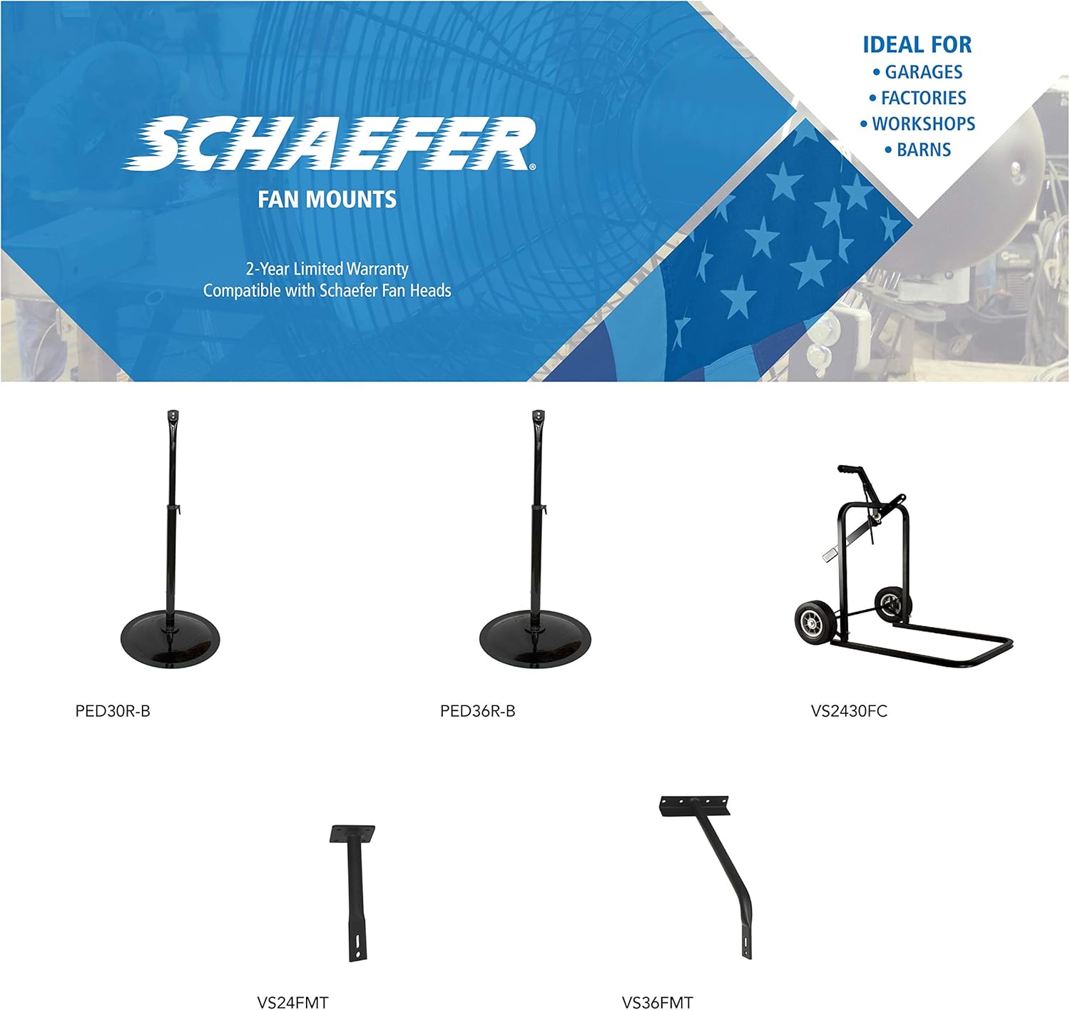 Schaefer VS36FMT - Ventilador de techo de 18 pulgadas en forma de T para...