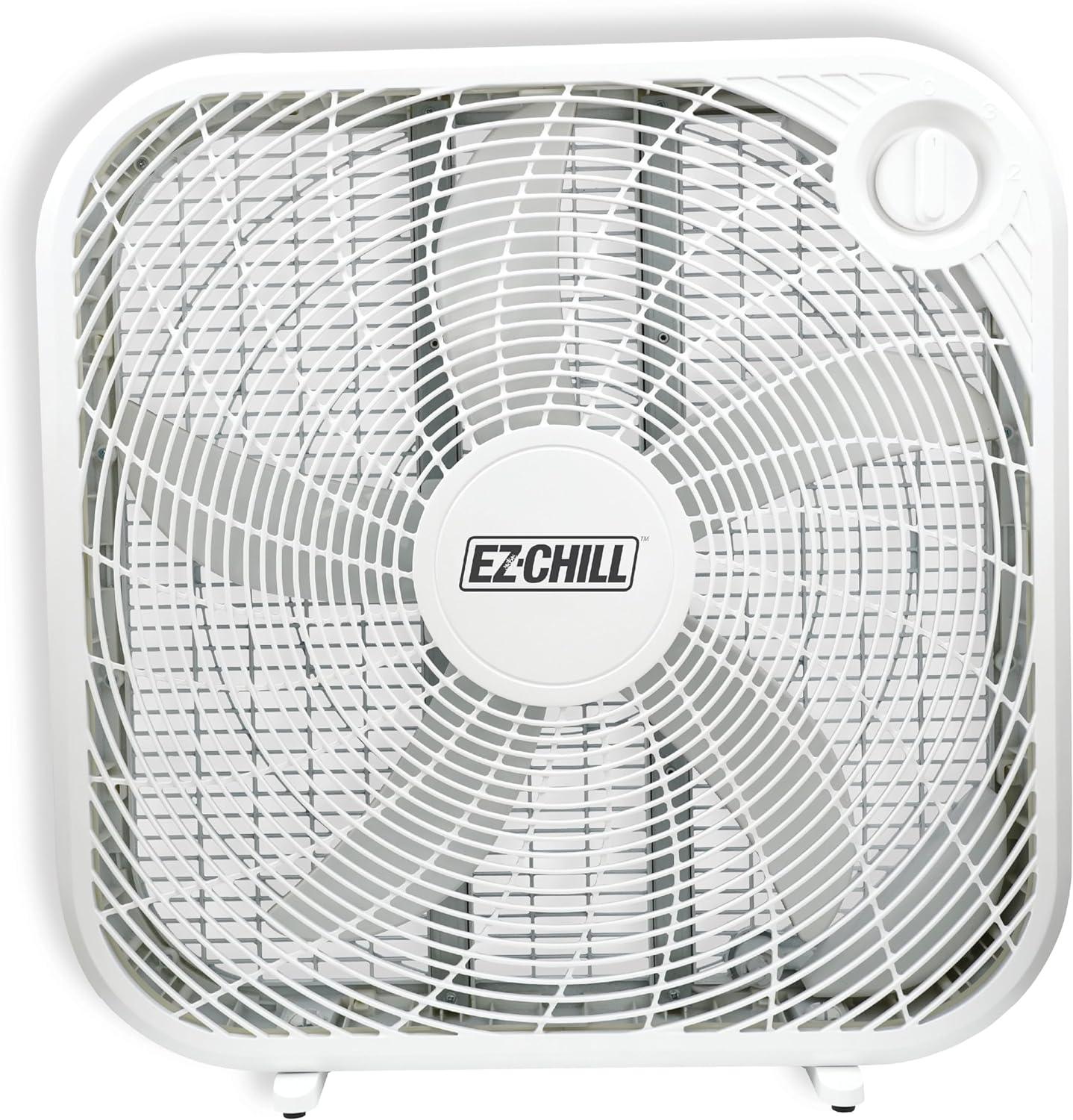 Ventilador de caja de 3 velocidades de 20" con asa de transporte para