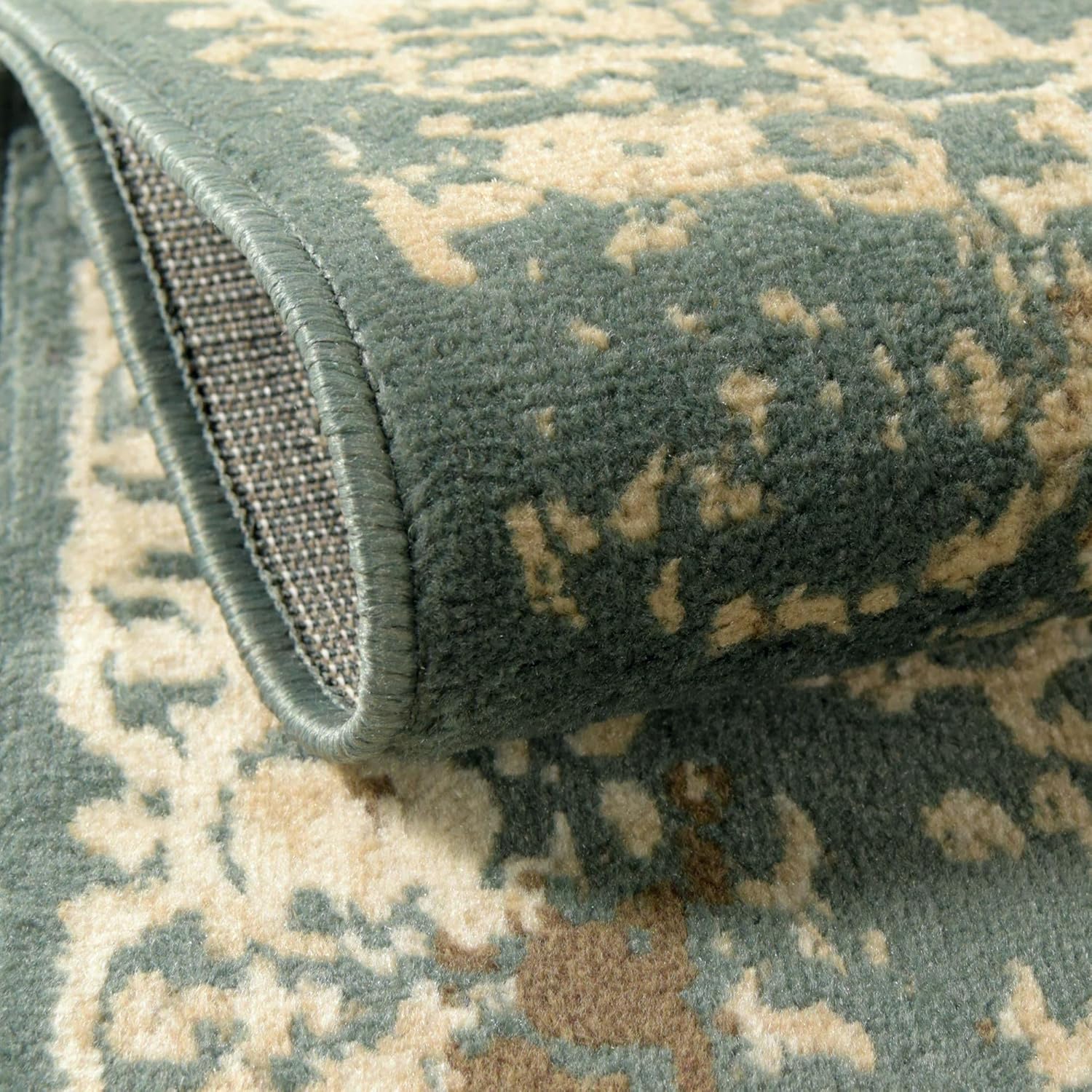 Rugs.com Mojave Collection - Alfombra mediana verde de 5 x 8 pies, perfecta...