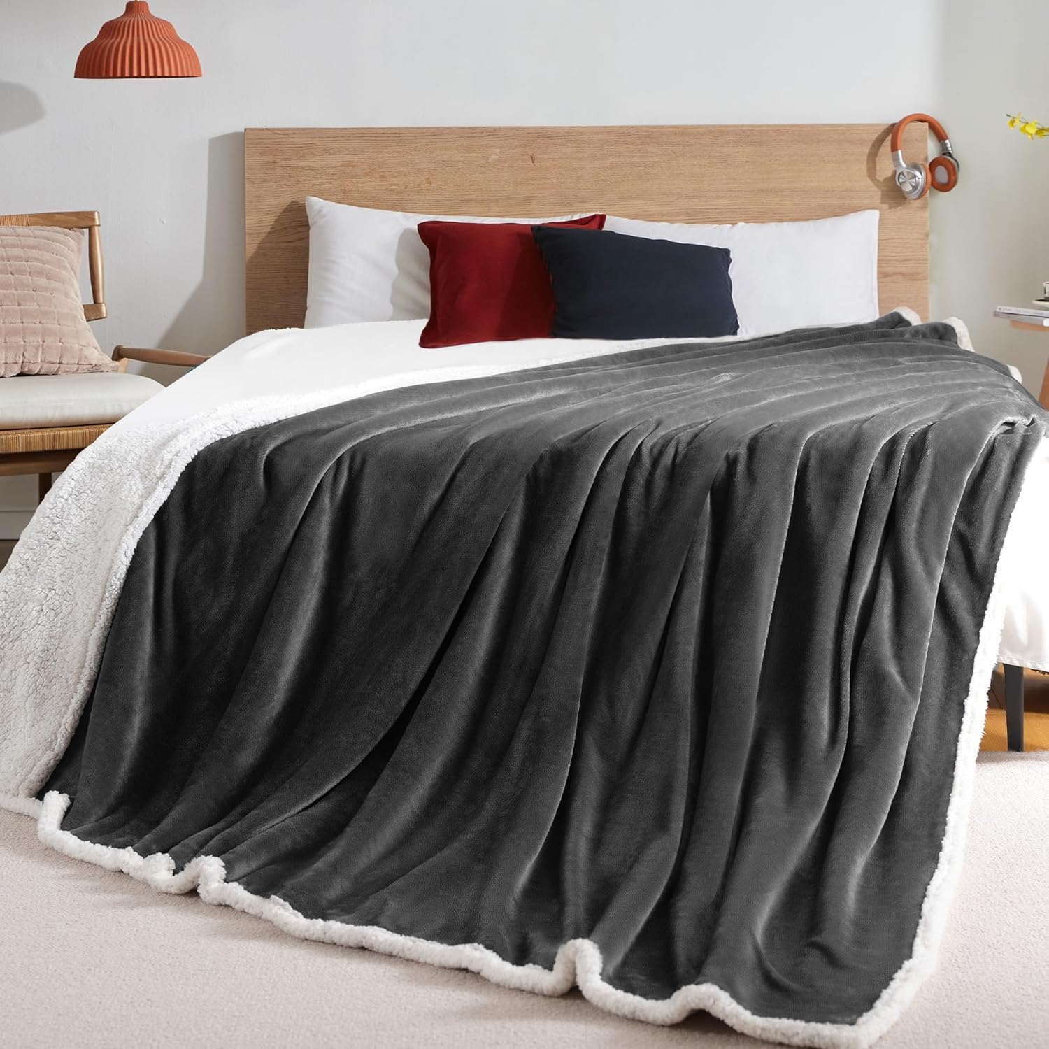 Beautex Sherpa - Mantas de tejido polar color liso