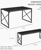 Juego de mesa de comedor de 55 pulgadas para 4-6, cena rectangular con 2