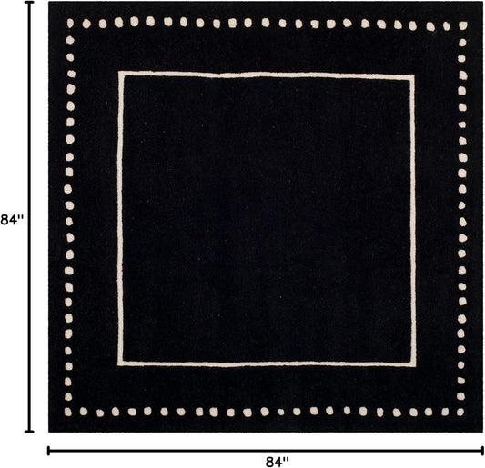 SAFAVIEH Bella Collection - Alfombra cuadrada de 7 pies, color negro y marfil,...