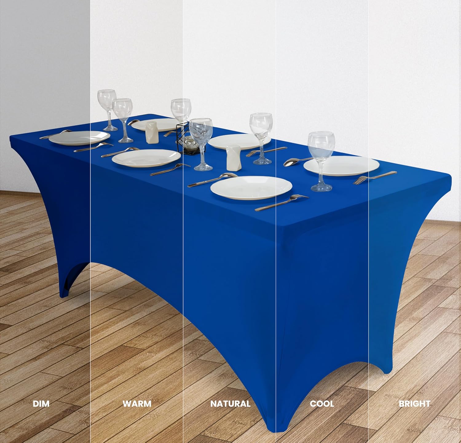 Utopia Kitchen Mantel rectangular de elastano de 6 pies 1 paquete, azul rey...