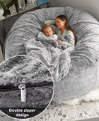 Puf, funda gigante de piel para adultos y niños (sin relleno), cómoda y...