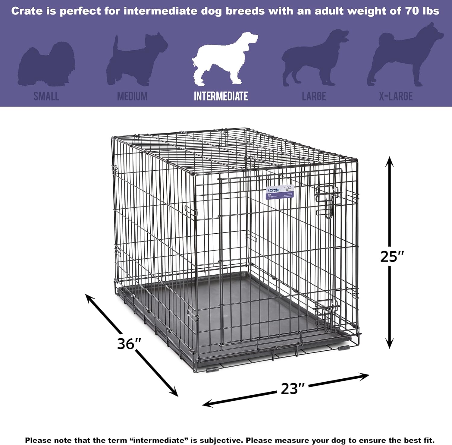 MidWest Homes for Pets - Jaula para perros iCrate de una puerta, mejorada,...