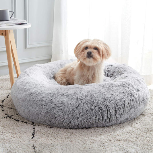 WESTERN HOME WH Cama calmante para perros y gatos, cama redonda suave y...