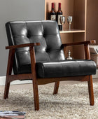 HomeMiYN Mid-Century - Silla decorativa de piel sintética, estilo retro,...