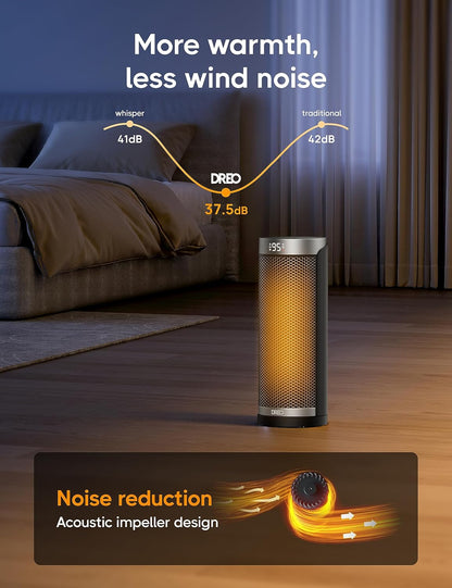 Calentador de espacio para baño e interior, oscilante de 70, 5 modos, control