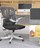 Monhey Silla de oficina ergonómica con soporte lumbar y brazos abatibles,...