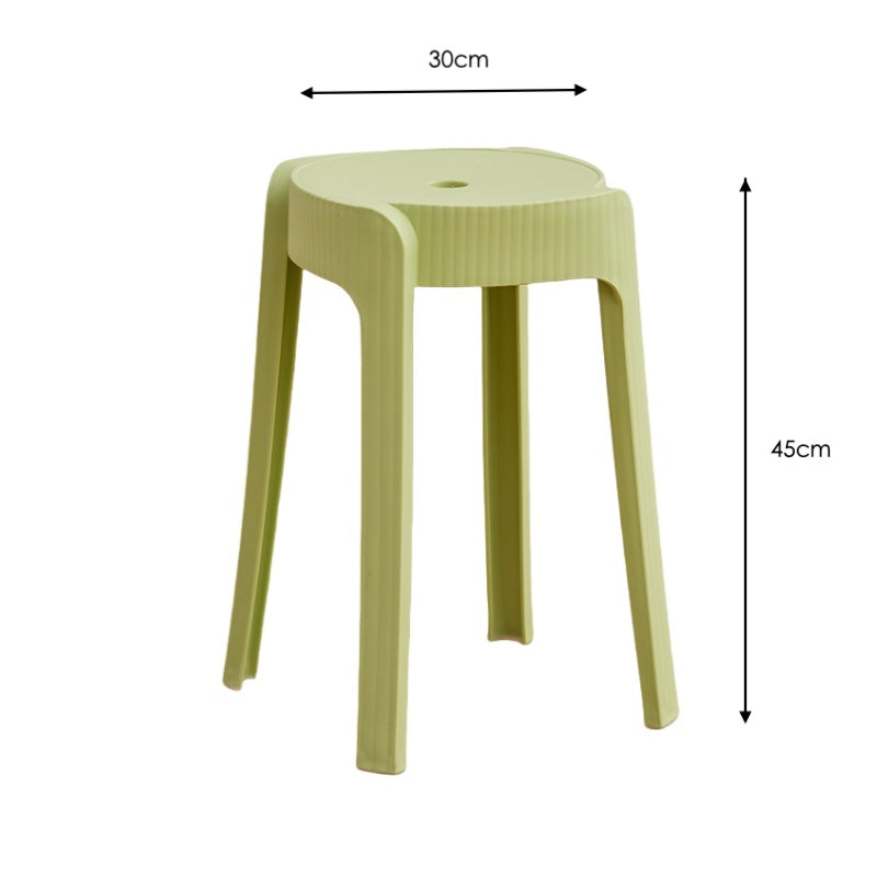 Set de 2 Butacos Apilable Maison, Color Verde Oliva, Diseño Moderno