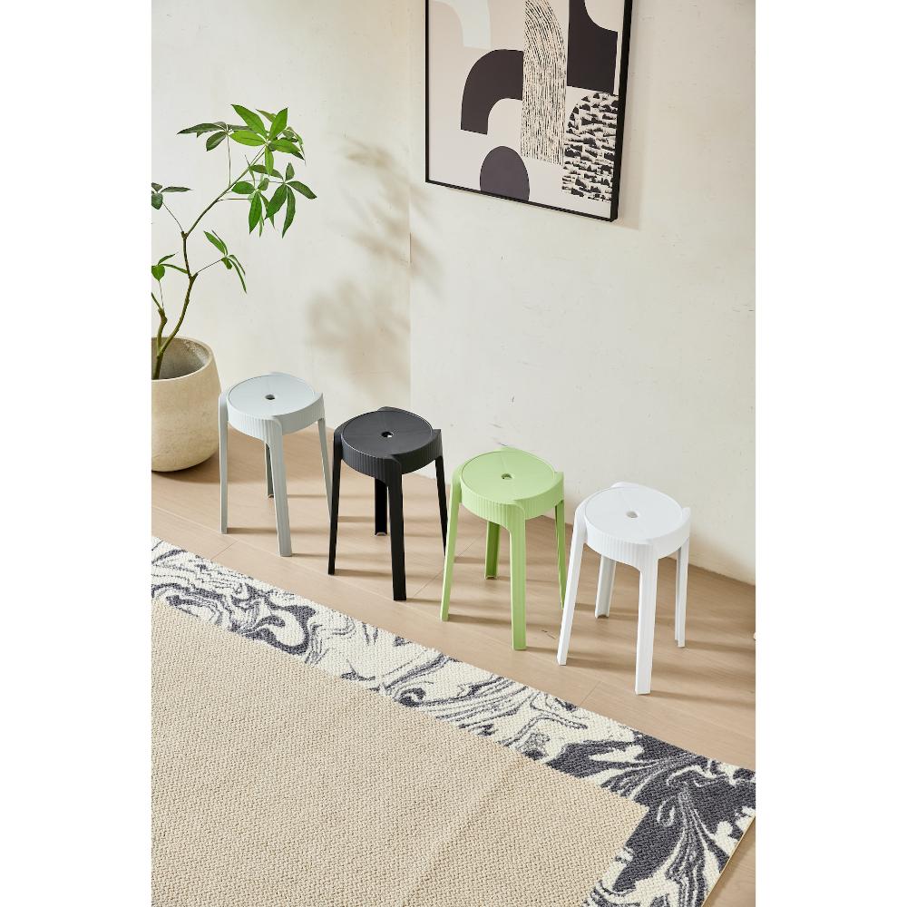 Butaco Apilable Maison, Color Negro, Diseño Moderno