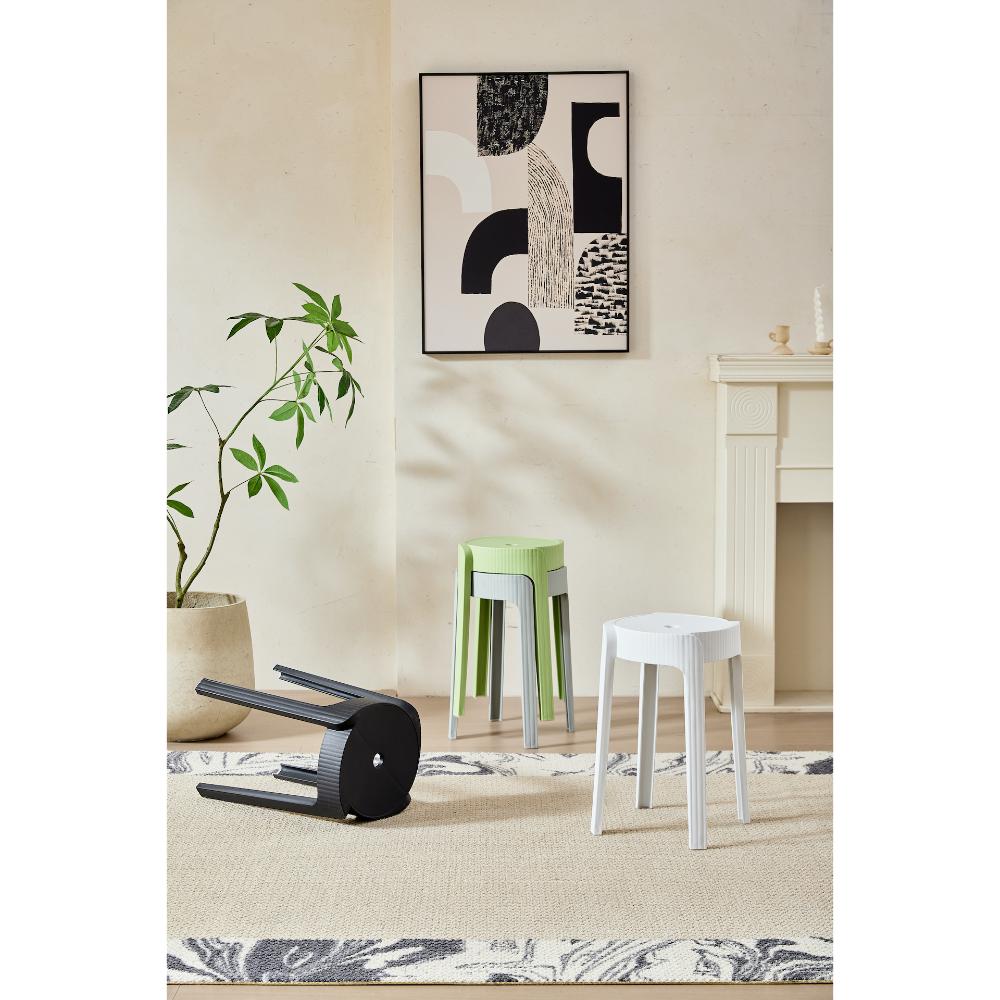 Butaco Apilable Maison, Color Negro, Diseño Moderno