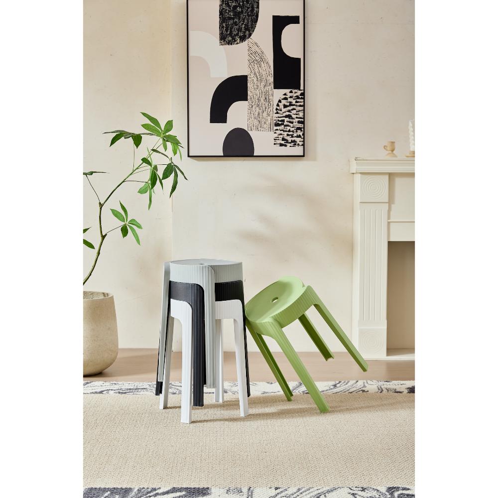 Butaco Apilable Maison, Color Gris Oscuro, Diseño Moderno