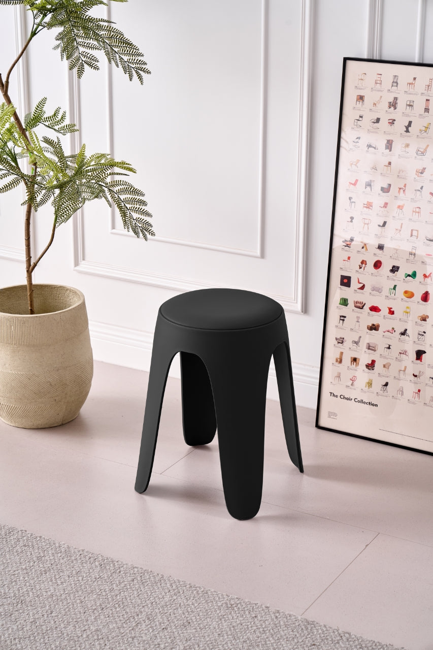 Butaco Con Cojin Else, Color Negro, Diseño Moderno incluye cojín